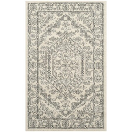 Safavieh 10 x 14 ft. Large Rectangle Casual Adirondack- Ivory and Silver Power Loomed Rug ADR108B-10
